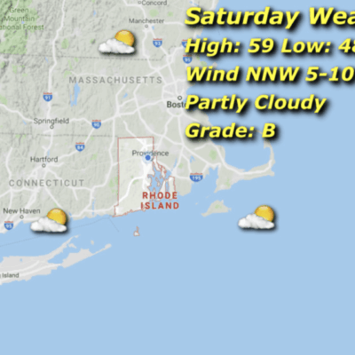 Saturday weather: partly cloudy, 59/48.