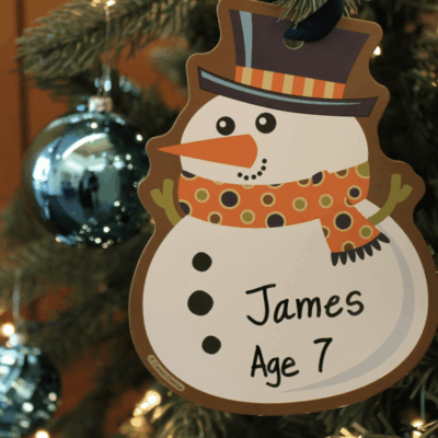 James, age 7, snowman ornament.