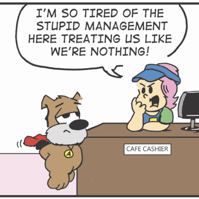 Angry employees complain about bad management.