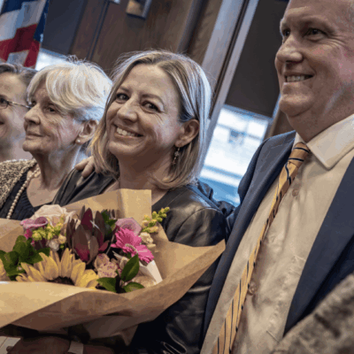 A group of people standing next to each other.