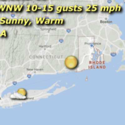 A map of the weather in rhode island.