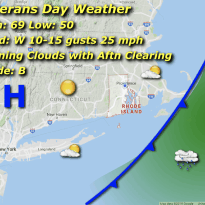 A map of the weather for veterans day