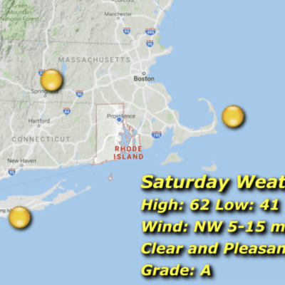 A map of the weather in rhode island.