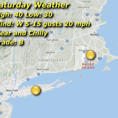 A map of the coast with two locations marked.