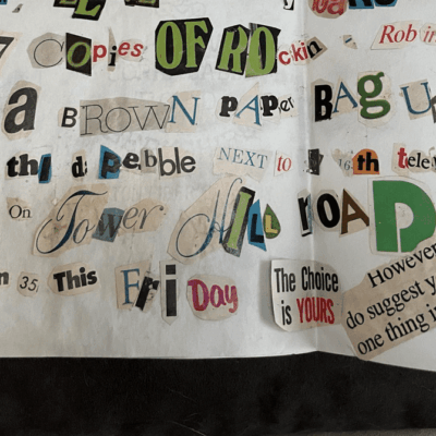 A close up of the words on paper