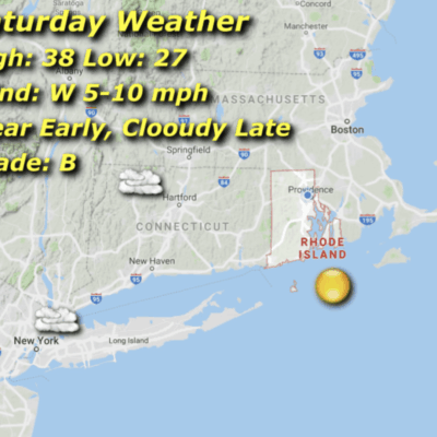 A map of the weather in rhode island.