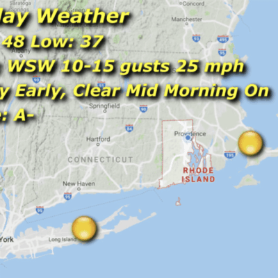 A map of the weather in rhode island.
