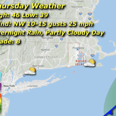 A map of the weather in new england