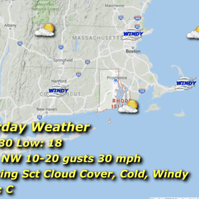 A map of the weather in rhode island.