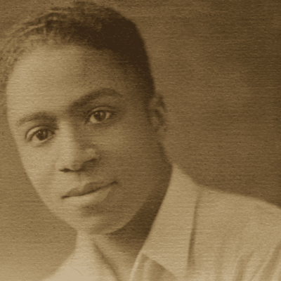 A black and white photo of an african american man.