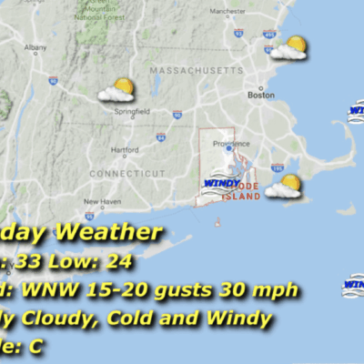 A map of the weather in connecticut.