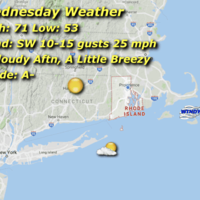 Weather forecast map for Wednesday.