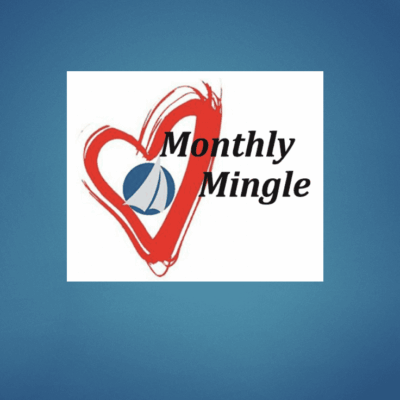 Red heart with "Monthly Mingle" text logo.