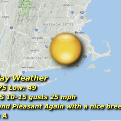 Weather forecast map for New England region.