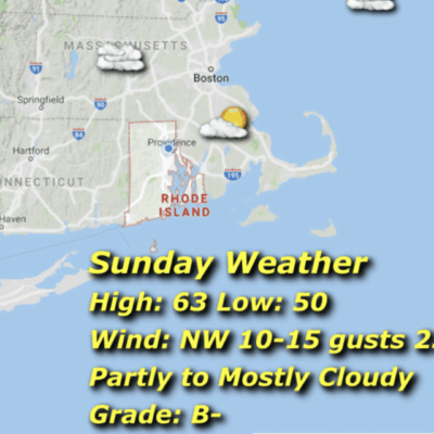 A map of the weather in rhode island.