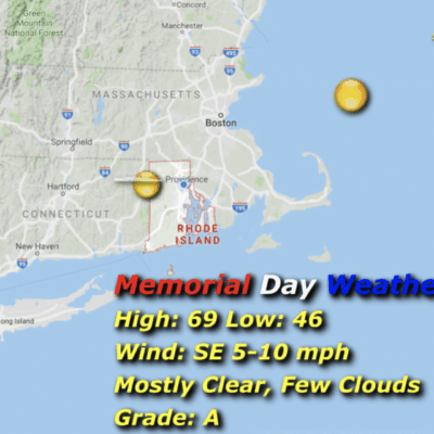 A map of the weather in memorial day.