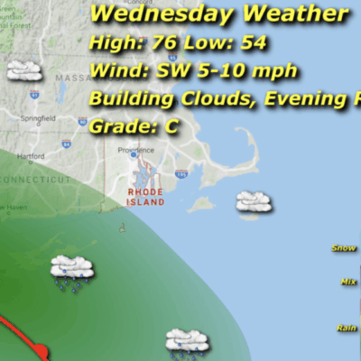 A map of the weather in the bay area.