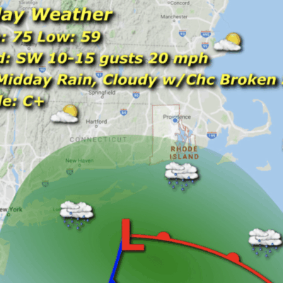 A map of the weather in boston