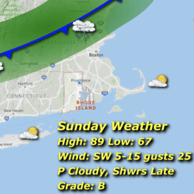 RI Weather map for Aug. 17, 2025