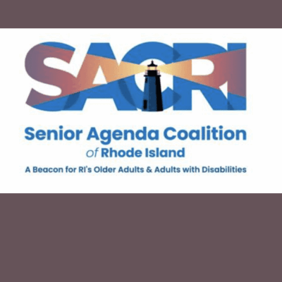 Logo of Senior Agenda Coalition of Rhode Island with a lighthouse symbol.