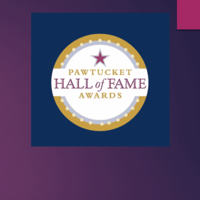Logo of Pawtucket Hall of Fame Awards with a star and gold border.