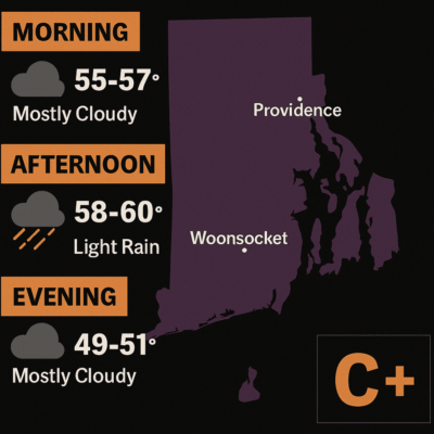 weather map for oct. 31,, 2025 in rhode island