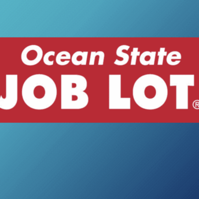 Logo of Ocean State Job Lot on a gradient blue background.