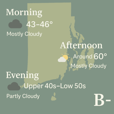 RI Weather map for nov. 9, 2025