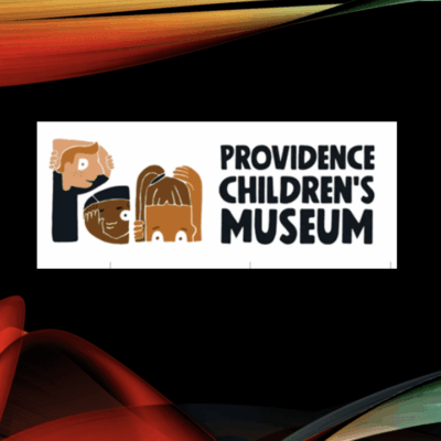 Logo of Providence Children's Museum with colorful letters and playful design.