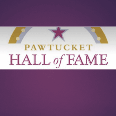 Sign reading 'Pawtucket Hall of Fame' with a star and laurel design.