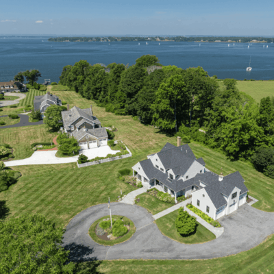 Luxurious waterfront estate with spacious grounds and scenic views.