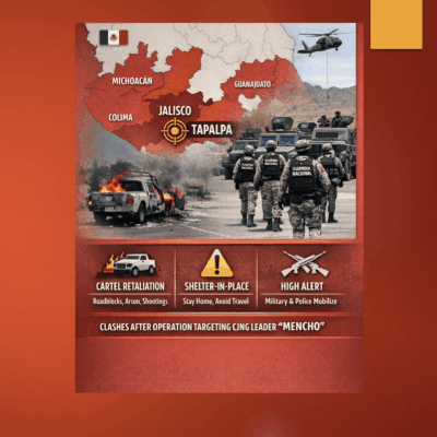 Infographic on Russia-Ukraine conflict with military movements and warnings.