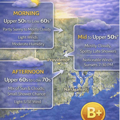 Rhode Island Weather for April 17, 2026