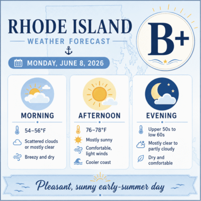 weather for june 8, 2026 for RI
