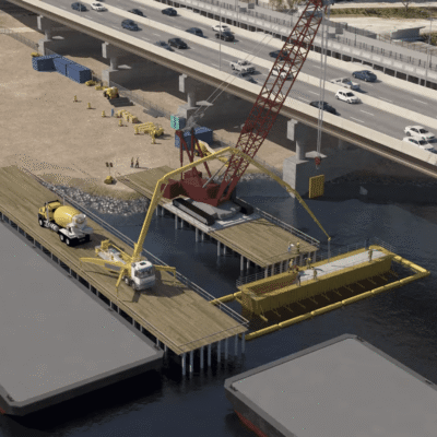 Washington Bridge in-water construction