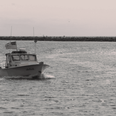 Commercial fishing vessel working off the New England coast