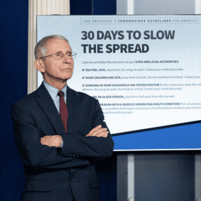 Anthony Fauci standing in his office in 2023