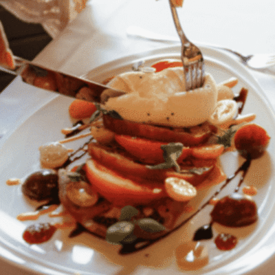 heirloom tomato, burrata, we cook