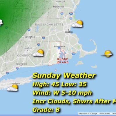 A map showing the current weather conditions in massachusetts.