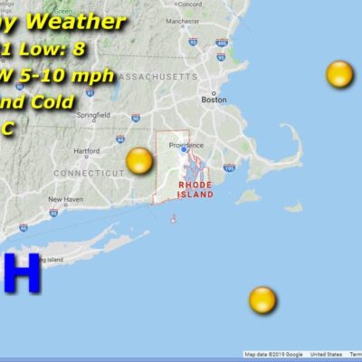 A map showing the current weather conditions in massachusetts.