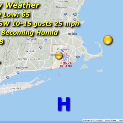 A map showing the location of the weather.