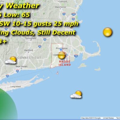 A weather map showing the current weather conditions.