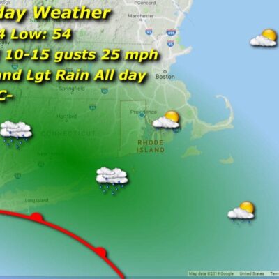 Rhode Island Weather Map for Tuesday.