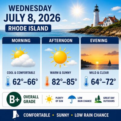 Rhode Island Weather for July 8, 2026