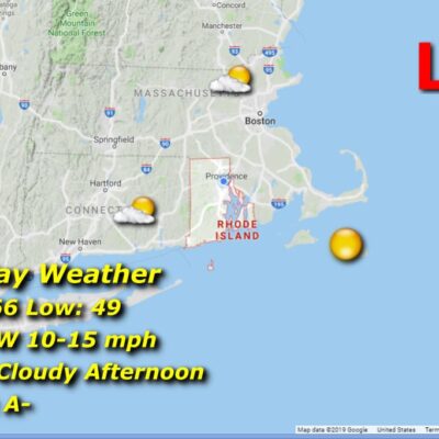 Monday Rhode Island weather forecast: partly cloudy.