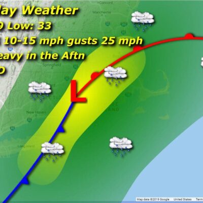Rhode Island Saturday weather map.