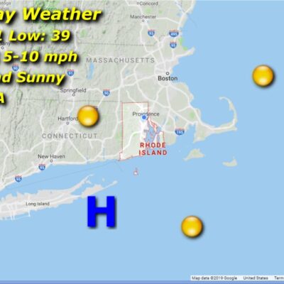 Tuesday weather map: clear and sunny.