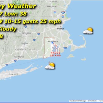 Rhode Island Monday weather forecast: partly cloudy.