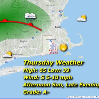 Rhode Island weather map for Thursday.