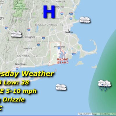Wednesday weather map: high 58, low 38.